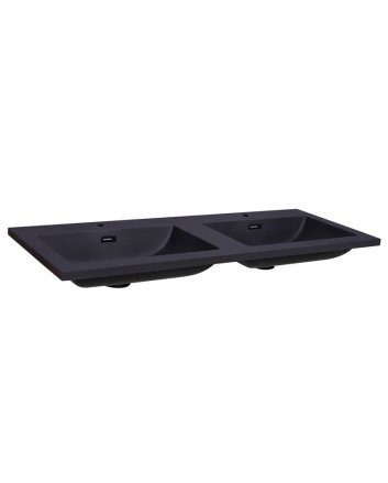 Sani DeLuxe Wastafel Quartz Classic 120 dubbele wasbak, met twee kraangaten