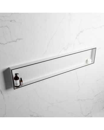 Mondiaz Easy Nis 149,5x29,5cm in solid surface kleur Urban | Talc. 1 vak  geschikt voor in- of opbouw