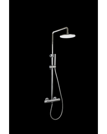 Sani DeLuxe Doucheset opbouw thermostatisch (in hoogte verstelbaar) rond Chroom met geribbeld knop