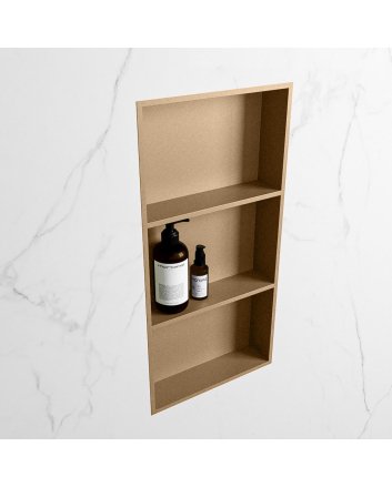 Mondiaz Easy Nis 59,5x29,5cm in solid surface kleur Oro | Oro. 3 vakken  geschikt voor in- of opbouw