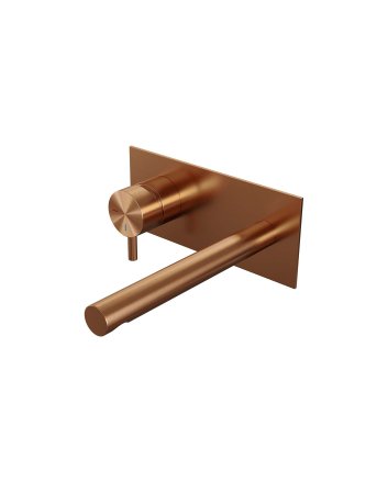 BRAUER Copper Edition inbouw wastafelmengkraan met rechte uitloop en afdekplaat model B2 koper geborsteld PVD