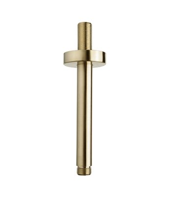 Caral douchearm met plafondbevestiging 15 cm geborsteld messing