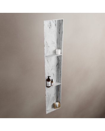 Mondiaz Easy Nis 149,5x29,5cm in solid surface kleur Glace. 3 vakken  geschikt voor in- of opbouw