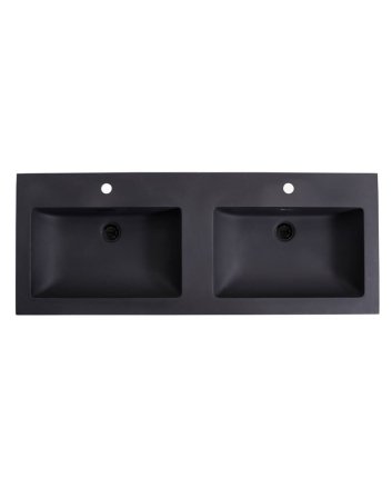 Sani DeLuxe Wastafel Quartz Classic 120 dubbele wasbak, met twee kraangaten
