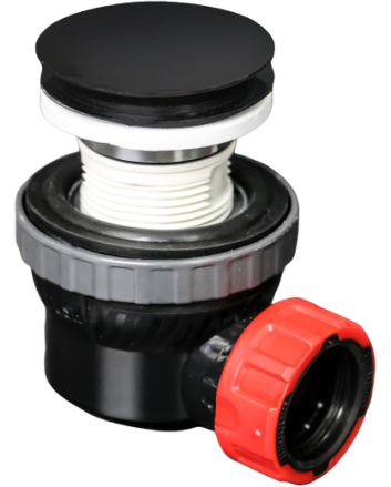 Mondiaz Ruimte besparende click sifon 6,7cm hoog rond black messing