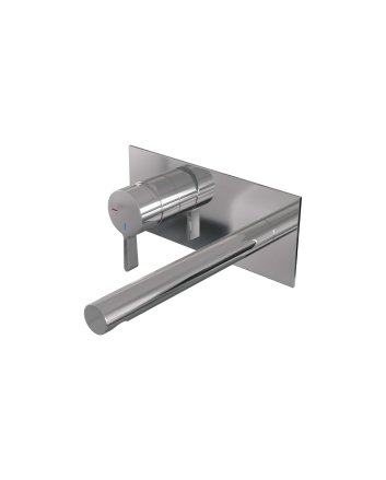 BRAUER Chrome Edition inbouw wastafelmengkraan met rechte uitloop en afdekplaat model E2 chroom