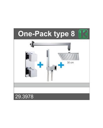 one-pack inbouwthermostaatset vierk.type 8 (30cm)