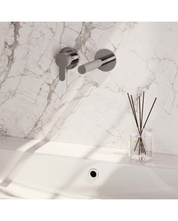 BRAUER Chrome Edition inbouw wastafelmengkraan met rechte uitloop en rozetten model D2 chroom