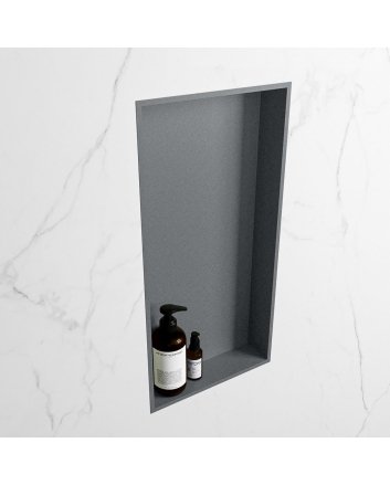 Mondiaz Easy Nis 59,5x29,5cm in solid surface kleur Plata | Plata. 1 vak  geschikt voor in- of opbouw