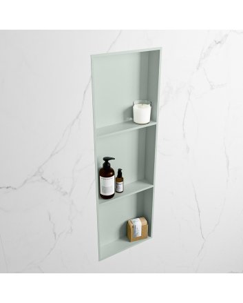 Mondiaz Easy Nis 89,5x29,5cm in solid surface kleur Greey | Greey. 3 vakken  geschikt voor in- of opbouw