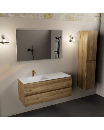 Mondiaz Aivy 120cm badmeubel Chai, wastafel Talc solid surface links 1 kraangat