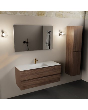 Mondiaz Aivy 120cm badmeubel Mocha, wastafel Talc solid surface midden 1 kraangat