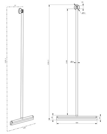 Alonzo vloerwisser met ophanghaak gunmetal