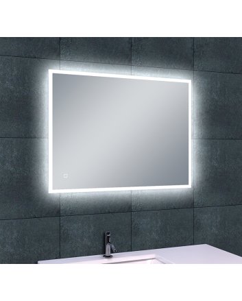 Quatro spiegel rechthoek met LED, dimbaar en spiegelverwarming 70 x 50 cm
