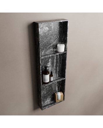 Mondiaz Easy Nis 89,5x29,5cm in solid surface kleur Lava. 3 vakken  geschikt voor in- of opbouw