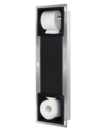 Inbouw toilet- en reserverolhouder mat zwart
