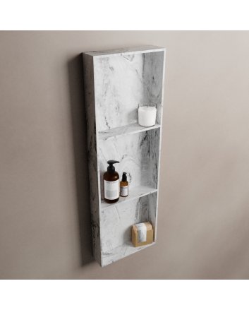 Mondiaz Easy Nis 89,5x29,5cm in solid surface kleur Glace. 3 vakken  geschikt voor in- of opbouw