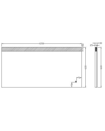 Single spiegel rechthoek met LED, dimbaar en spiegelverwarming 120 x 60 cm