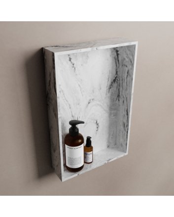 Mondiaz Easy Nis 44,5x29,5cm in solid surface kleur Glace. 1 vak  geschikt voor in- of opbouw