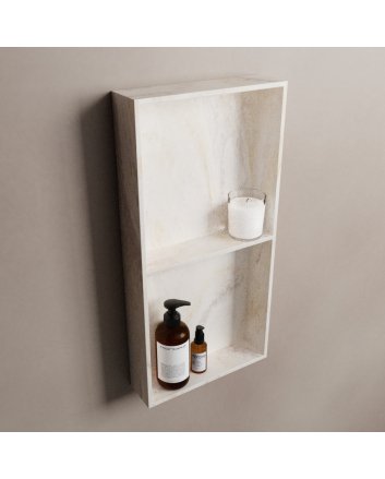 Mondiaz Easy Nis 59,5x29,5cm in solid surface kleur Ostra. 2 vakken geschikt voor in- of opbouw