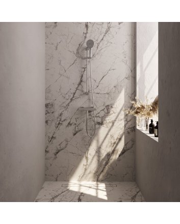 BRAUER Chrome Edition opbouw douche thermostaatkraan SET 02 met glijstang en 3-standen handdouche en doucheslang chroom