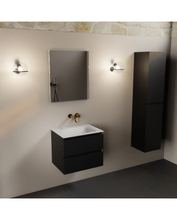 Mondiaz Aivy 60cm badmeubel Urban, wastafel Talc solid surface midden zonder kraangat