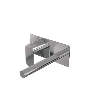 BRAUER Chrome Edition inbouw wastafelmengkraan met rechte uitloop en afdekplaat model C2 chroom