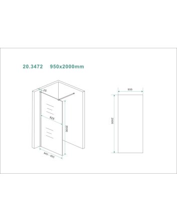 Slim glasplaat 950 x 2000 x 8 mm nano helder glas