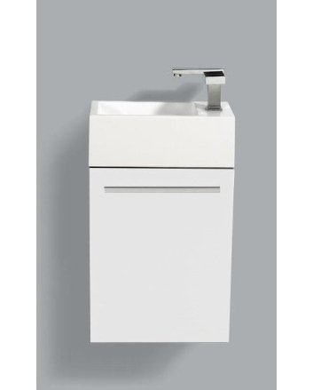 Sani DeLuxe Trendline fonteinkastset met aluminium greep Hoogglans Wit