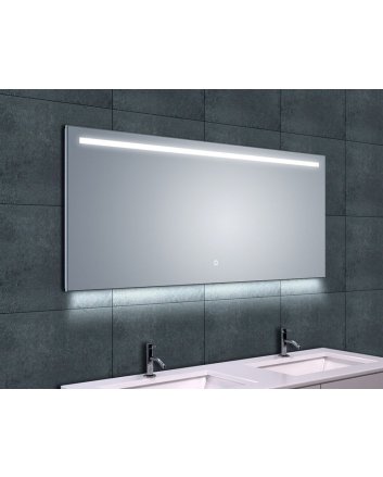 Ambi one spiegel rechthoek met LED, dimbaar en spiegelverwarming 140 x 60 cm