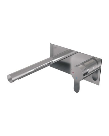BRAUER Chrome Edition inbouw wastafelmengkraan met rechte uitloop en afdekplaat model D1 chroom