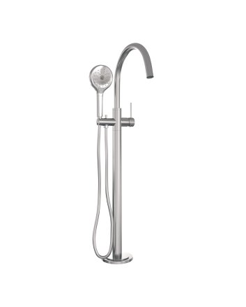 BRAUER Brushed Carving vrijstaande badmengkraan SET 02 met 3-standen handdouche en doucheslang RVS geborsteld PVD