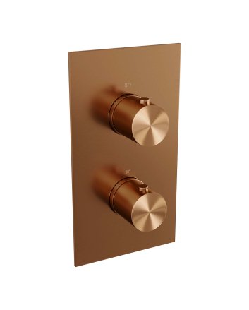 BRAUER Copper Edition 3-weg inbouwthermostaat met in- en afbouwdelen koper geborsteld PVD