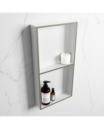 Mondiaz Easy Nis 59,5x29,5cm in solid surface kleur Army | Talc. 2 vakken geschikt voor in- of opbouw