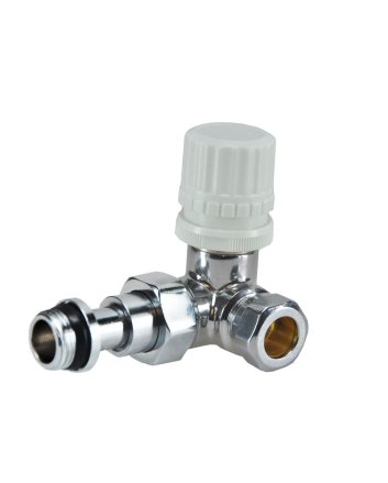 Luxe thermostatisch ventiel 1/2" x 15 mm (M22) knel, haaks links, chroom