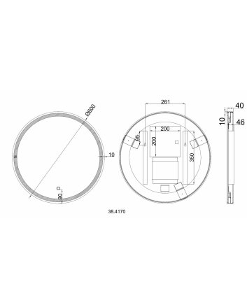 Maro spiegel rond met LED, dimbaar en spiegelverwarming 60 cm mat zwart