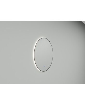 Wiesbaden Novi ronde spiegel met LED, dimbaar 60 cm mat zwart