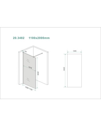 Slim glasplaat 1100 x 2000 x 8 mm nano rookglas