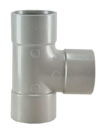 T-stuk 3 x mof 75 mm 90 graden PVC