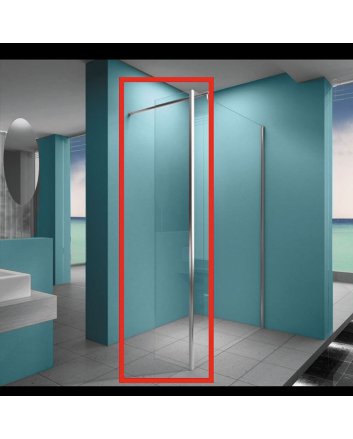 Eco zijwand met hoekprofiel 400 x 2000 x 8 mm nano helder glas/chroom