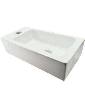 Rhea mini fontein links 36,5 x 18 x 9 cm keramiek glans wit