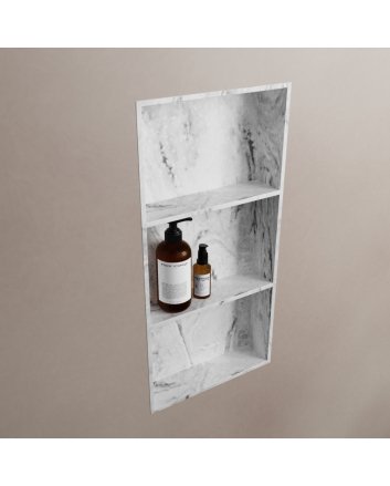 Mondiaz Easy Nis 149,5x29,5cm in solid surface kleur Glace. 2 vakken geschikt voor in- of opbouw