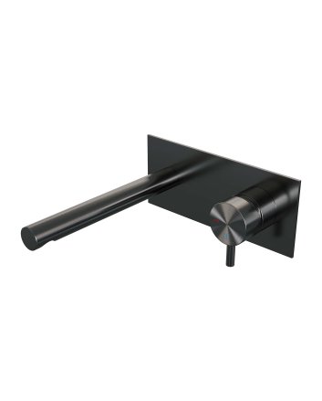 BRAUER Gunmetal Edition inbouw wastafelmengkraan met rechte uitloop en afdekplaat model B1 gunmetal geborsteld PVD