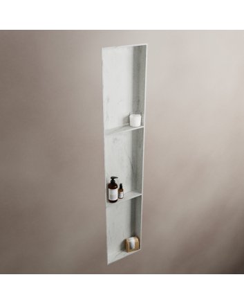 Mondiaz Easy Nis 149,5x29,5cm in solid surface kleur Opalo. 3 vakken  geschikt voor in- of opbouw