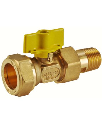 Riko gaskogelkraan 22 mm knel x 1/2 buitendraad