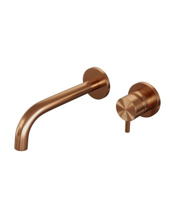BRAUER Copper Edition inbouw wastafelmengkraan met gebogen uitloop en rozetten model B1 koper geborsteld PVD
