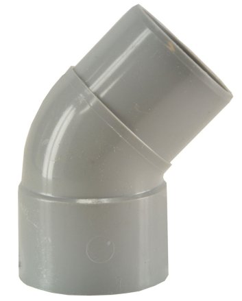 Afvoerbocht mof 40 mm x spie 40 mm 45 graden PVC