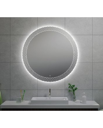 Deco spiegel rond met LED, dimbaar 100 cm