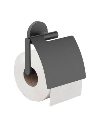 Alonzo toiletrolhouder met klep gunmetal