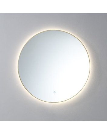 Sani DeLuxe Ronde spiegel Goud Geborsteld met LED verlichting, 3 kleur instelbaar &amp; dimbaar 100 incl. spiegelverwarming